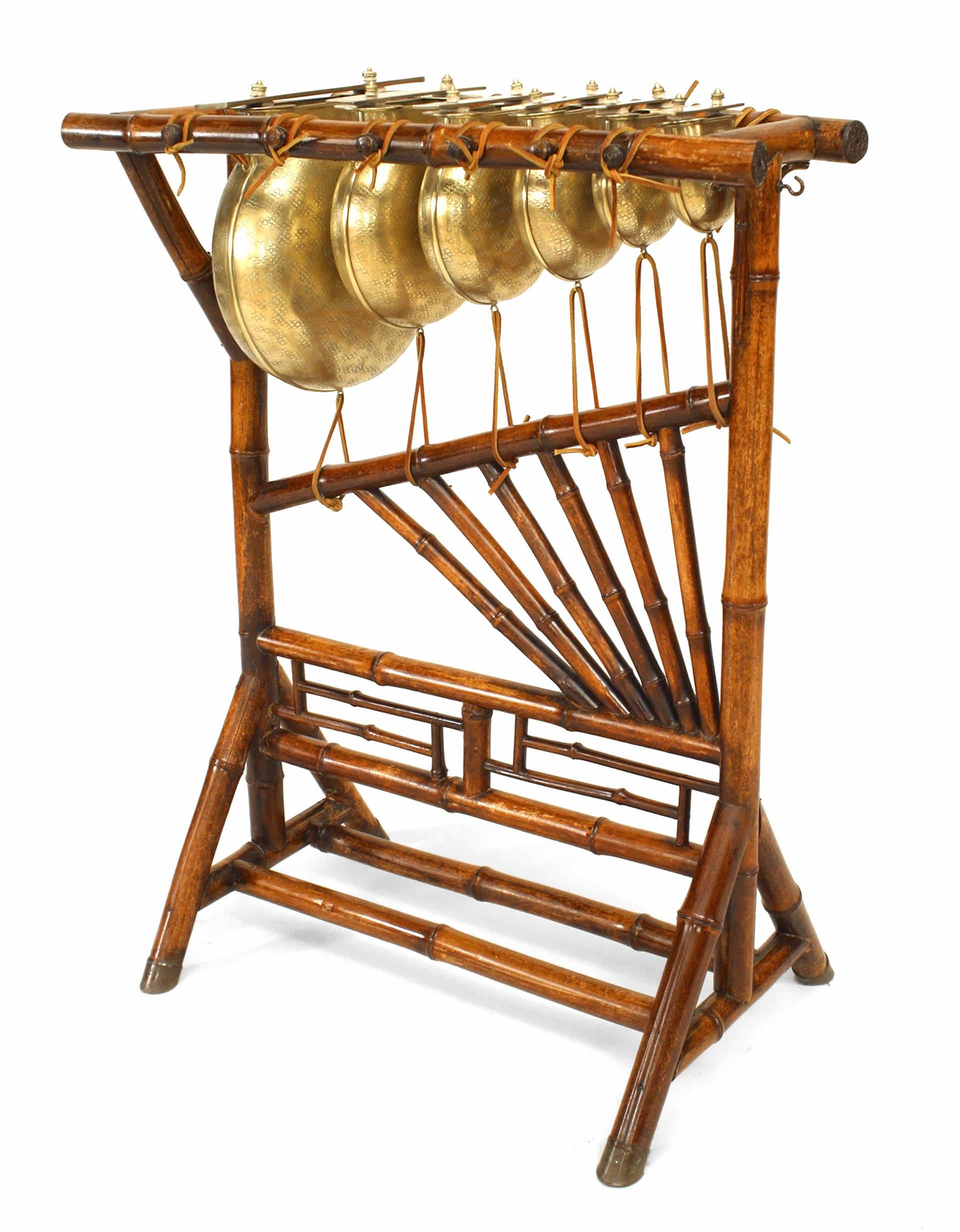 English Victorian Bamboo Gong Stand For Sale 1