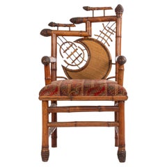Fauteuils lune en bambou de style victorien anglais
