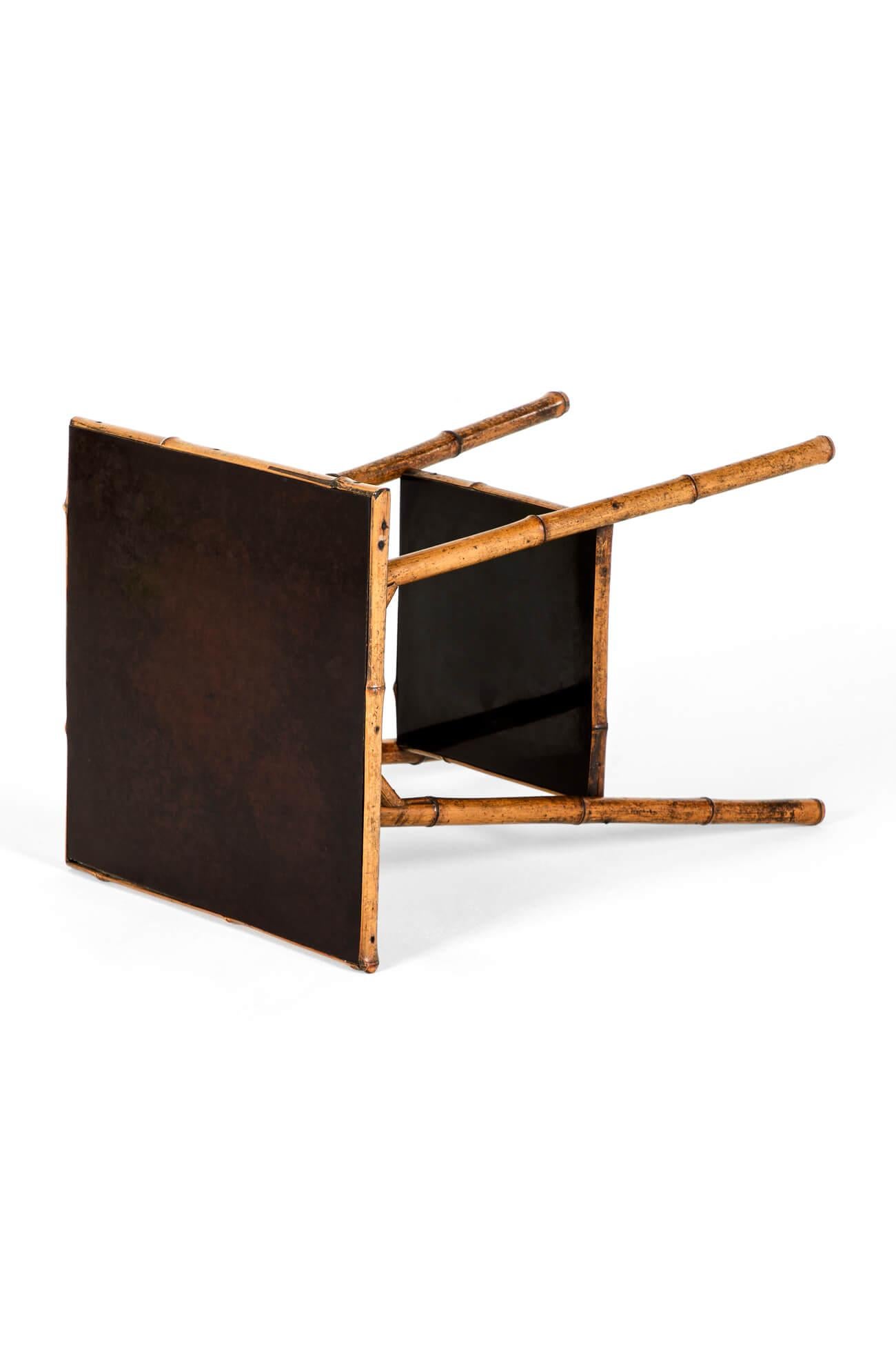Hand-Crafted English Victorian Bamboo Side Table For Sale
