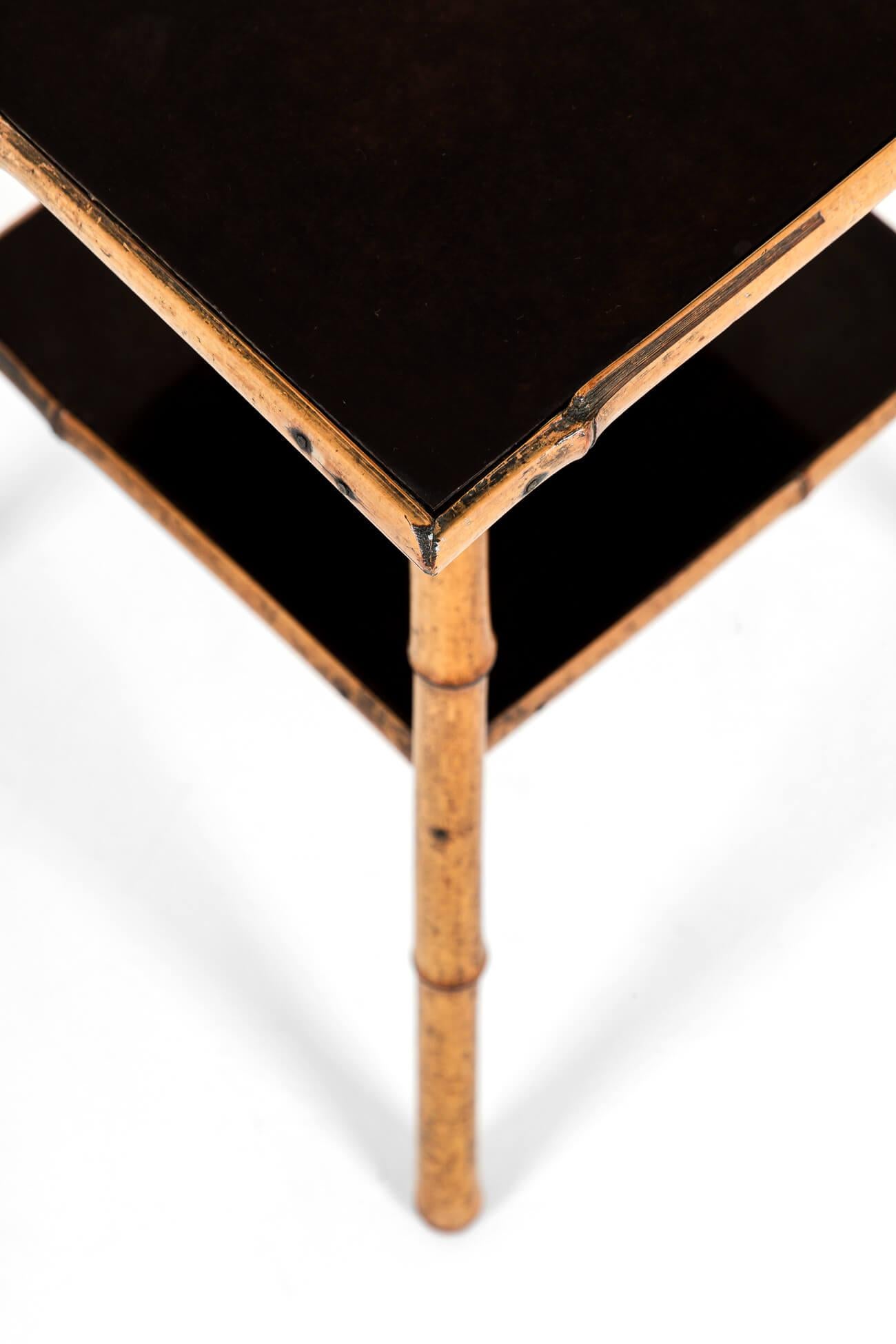 19th Century English Victorian Bamboo Side Table For Sale