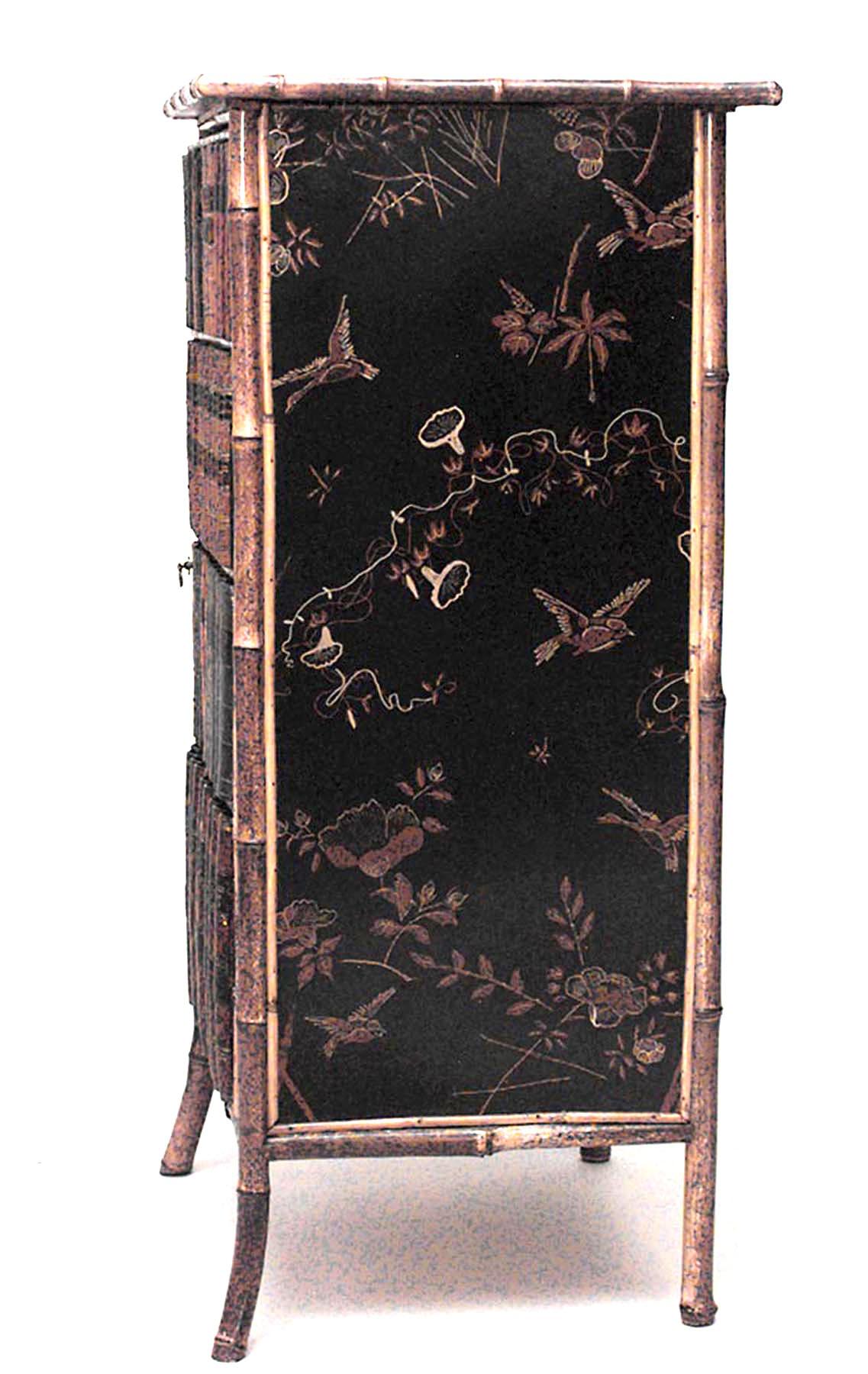 Englischer viktorianischer Bücherregalschrank aus Bambus, Englisch (Viktorianisch) im Angebot