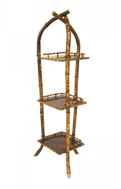 English Victorian Bamboo Three Tier Muffin Stand