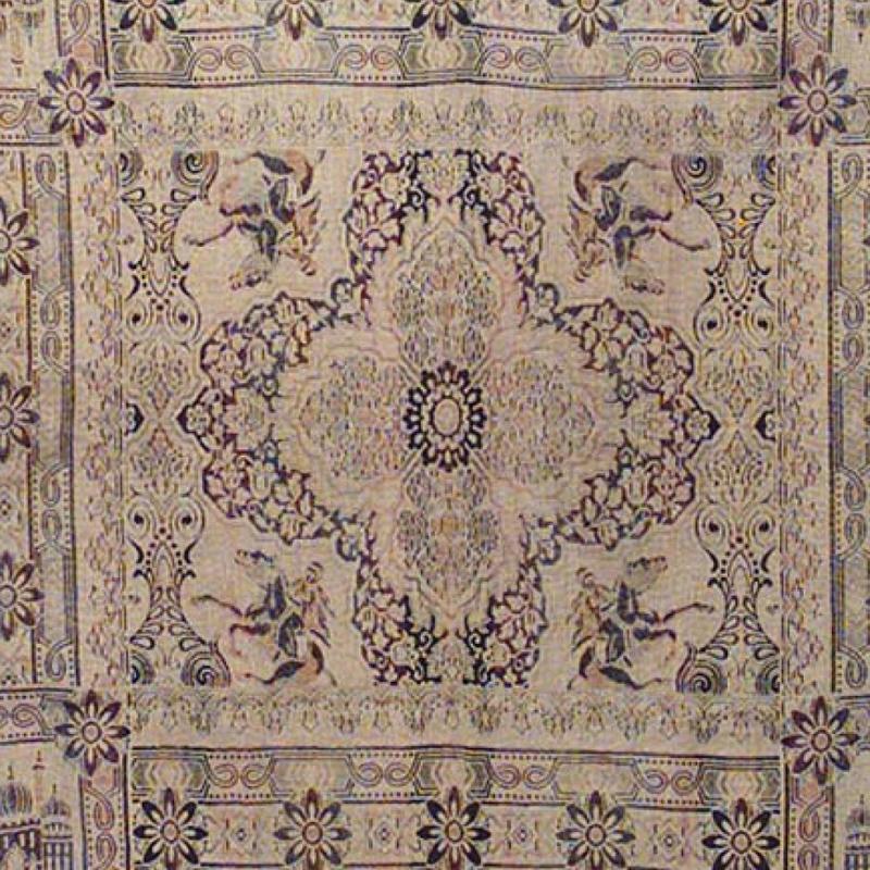 Britannique Couverture de table victorienne anglaise à motifs beiges en vente
