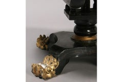 English Victorian Black Lacquered Cocktail Table