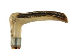 Englischer viktorianischer Stock aus Knochen, Horn und Silber