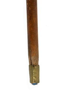 English Victorian Brass and Burl Wood Cane