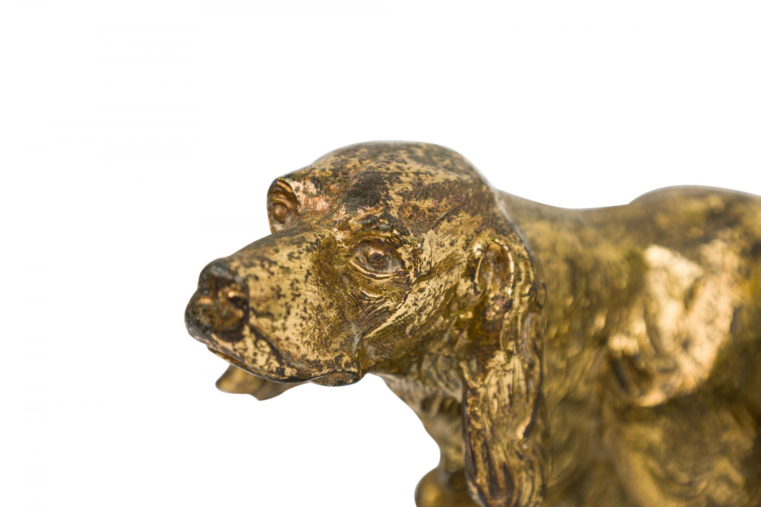 English Victorian Brass and Cast Iron Two Dog Sculptural Doorstop 3
