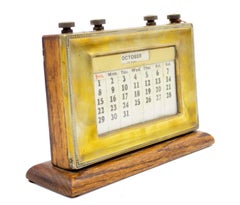 English Victorian Brass Desk Calendar