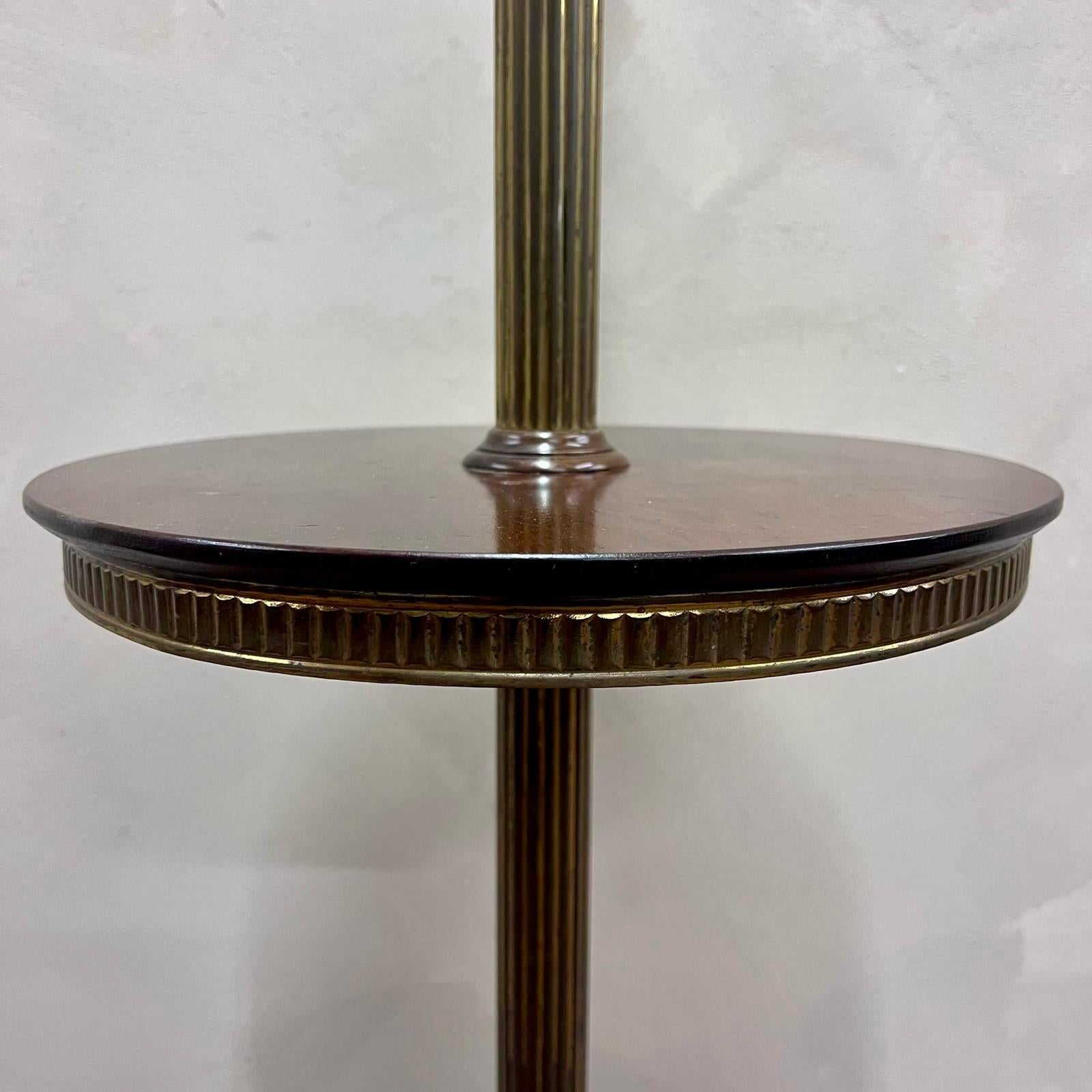 English Victorian Brass Floor Lamp with Mahogany Table 19th Century  For Sale 2