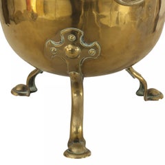 English Victorian Brass Footed Pot