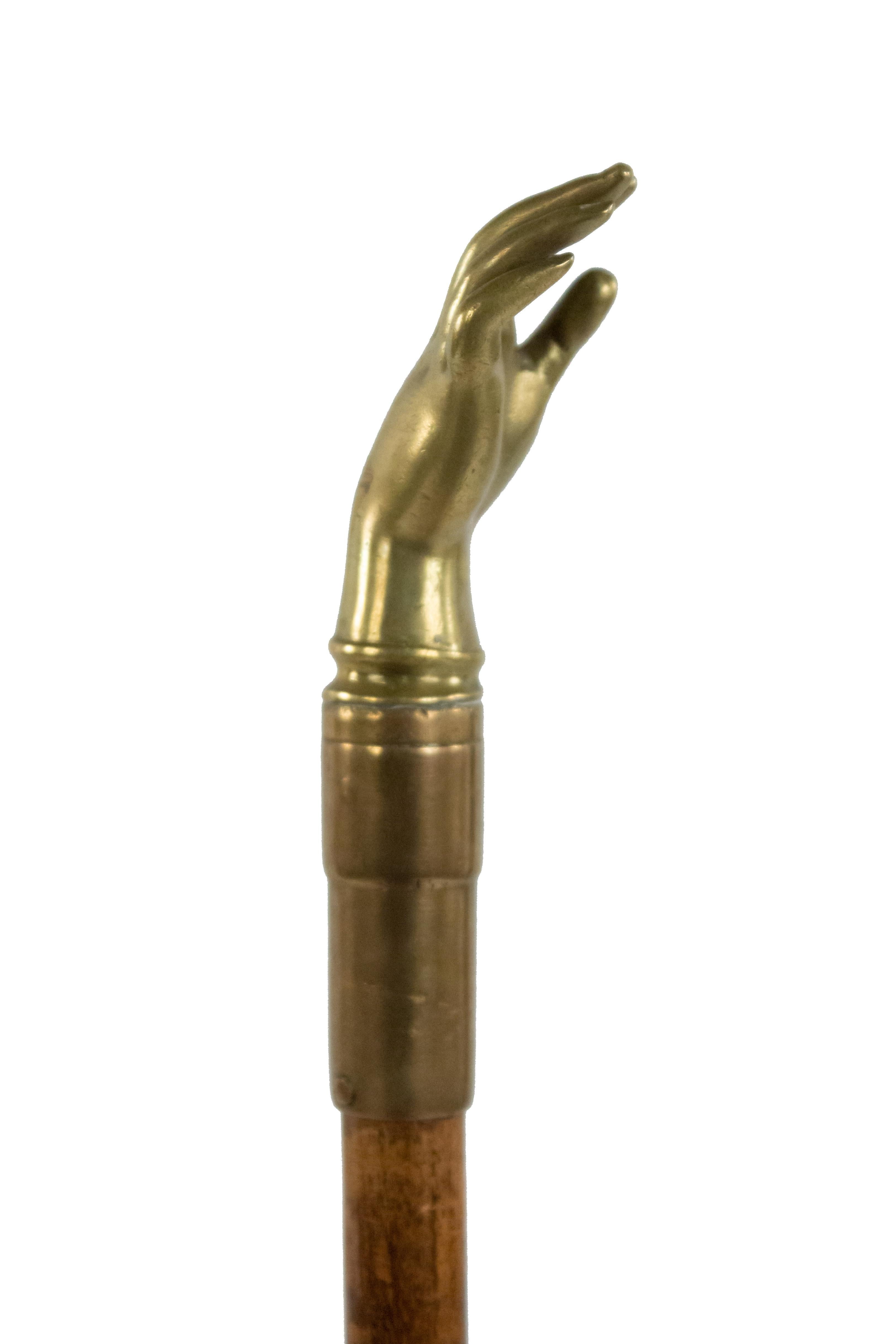 English Victorian Brass Hand Cane For Sale 3