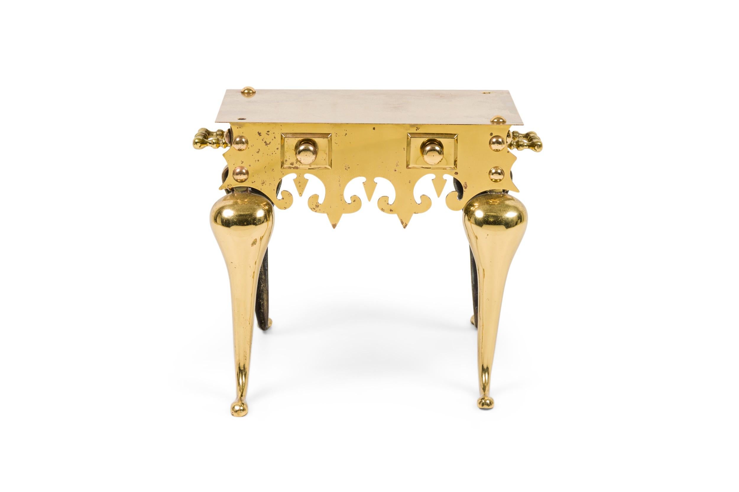 Englisch viktorianischen Stil (20. Jahrhundert) Messing Herd Kamin Dreieck