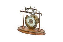 English Victorian Brass Horseshoe Clock