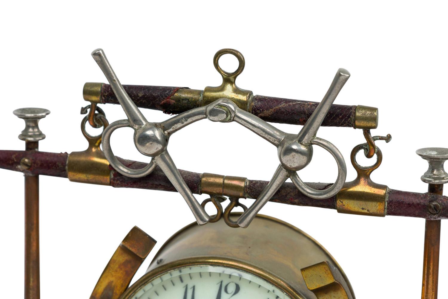 English Victorian Brass Horseshoe Clock For Sale 3