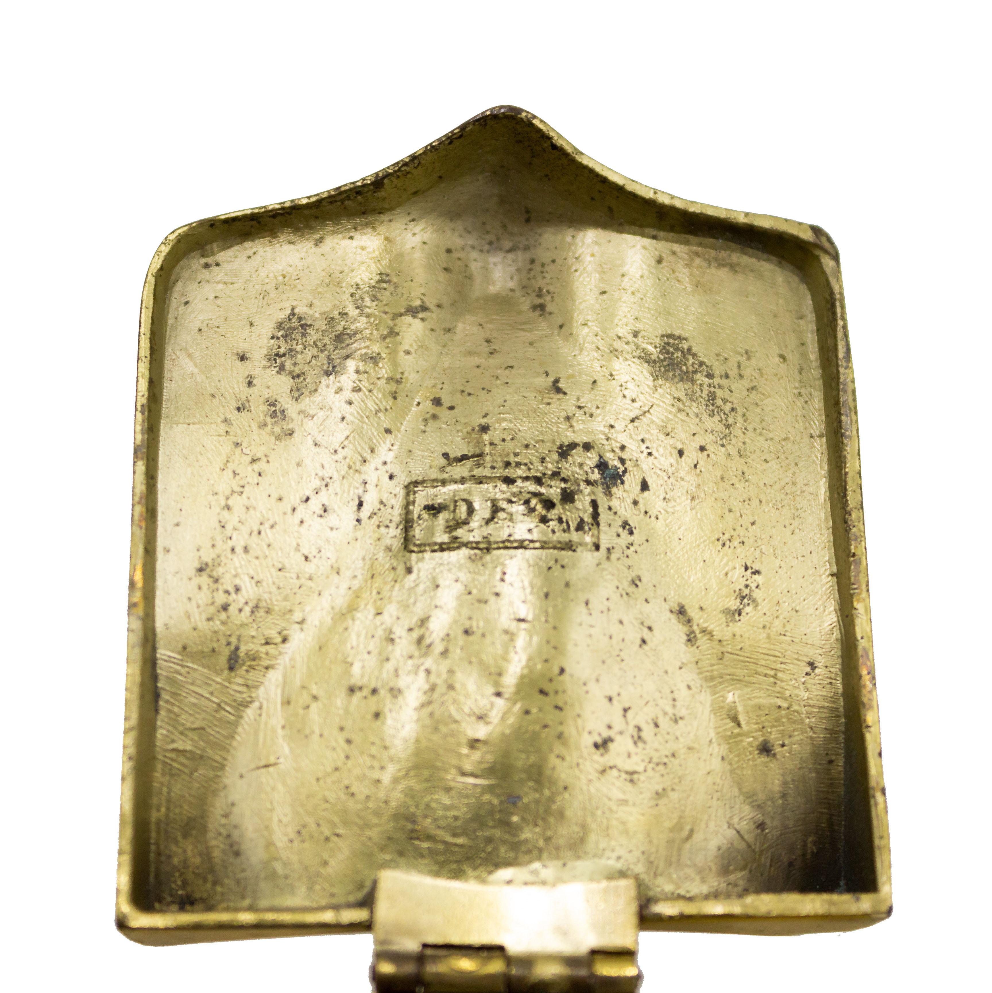 English Victorian Brass Owl Inkwell In Good Condition For Sale In Queens, NY