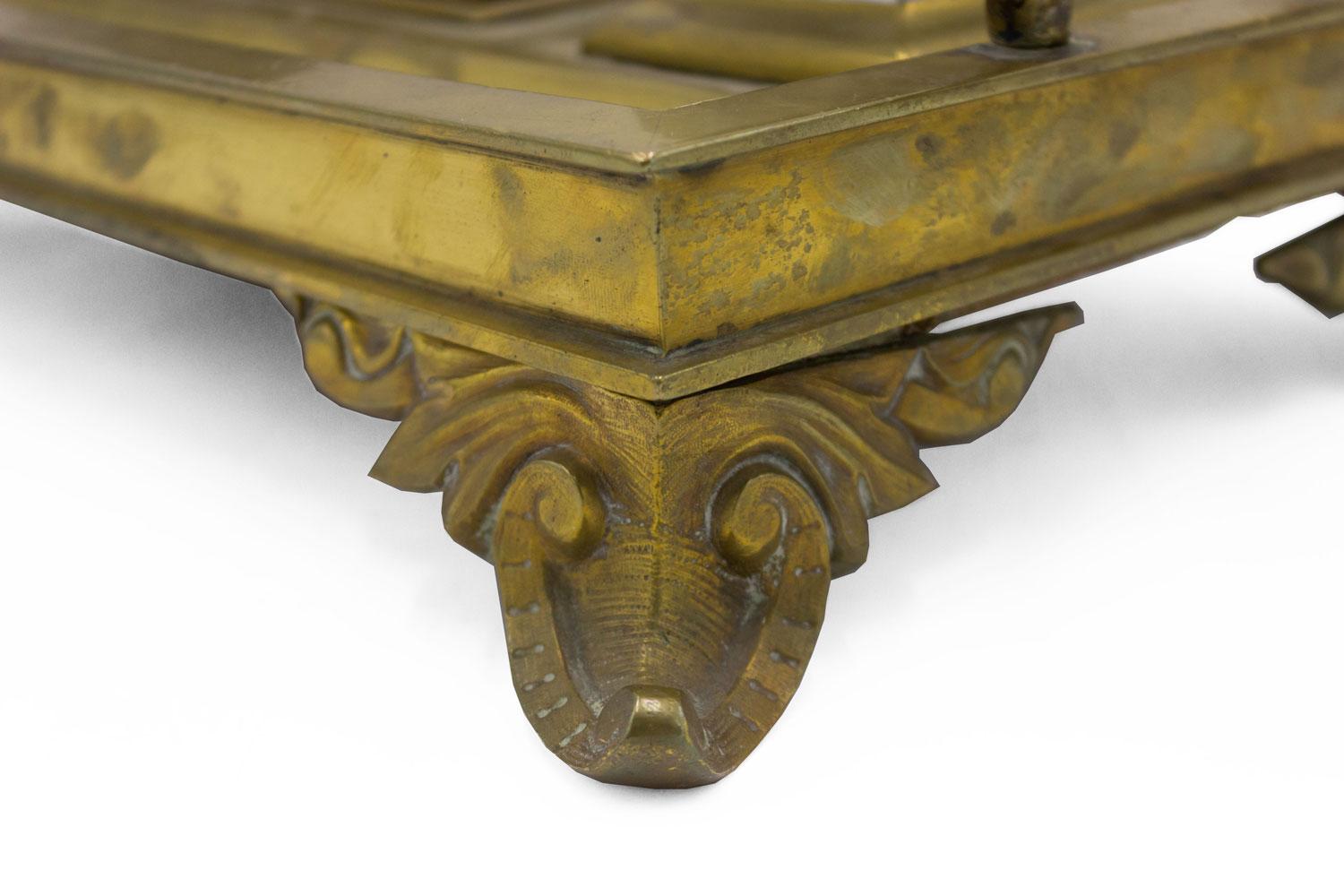 English Victorian Bronze Double Inkwell (Britisch) im Angebot