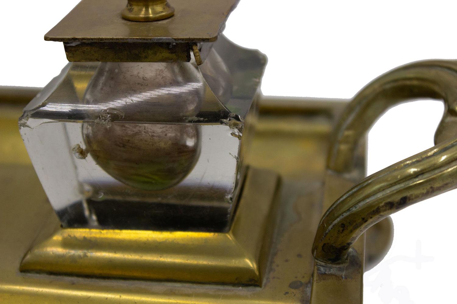 English Victorian Bronze Double Inkwell im Angebot 3