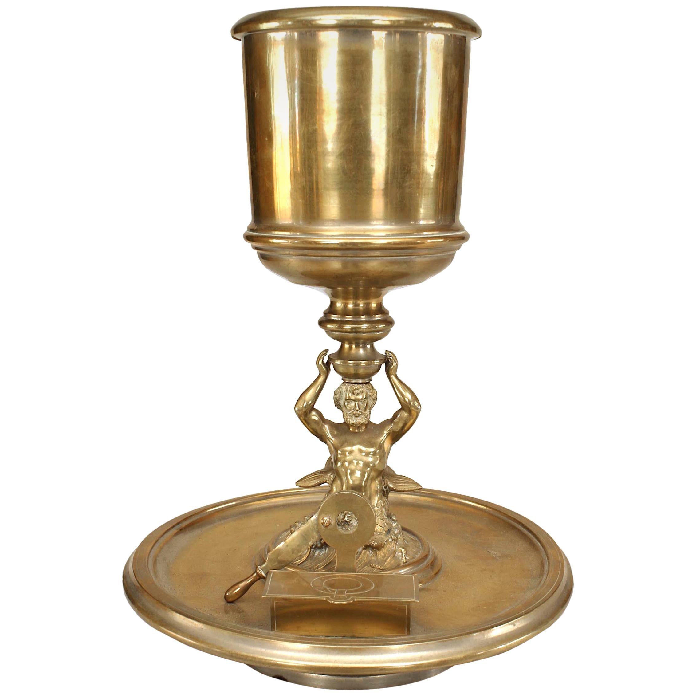 Humidor vittoriano inglese in bronzo con vaso in vendita