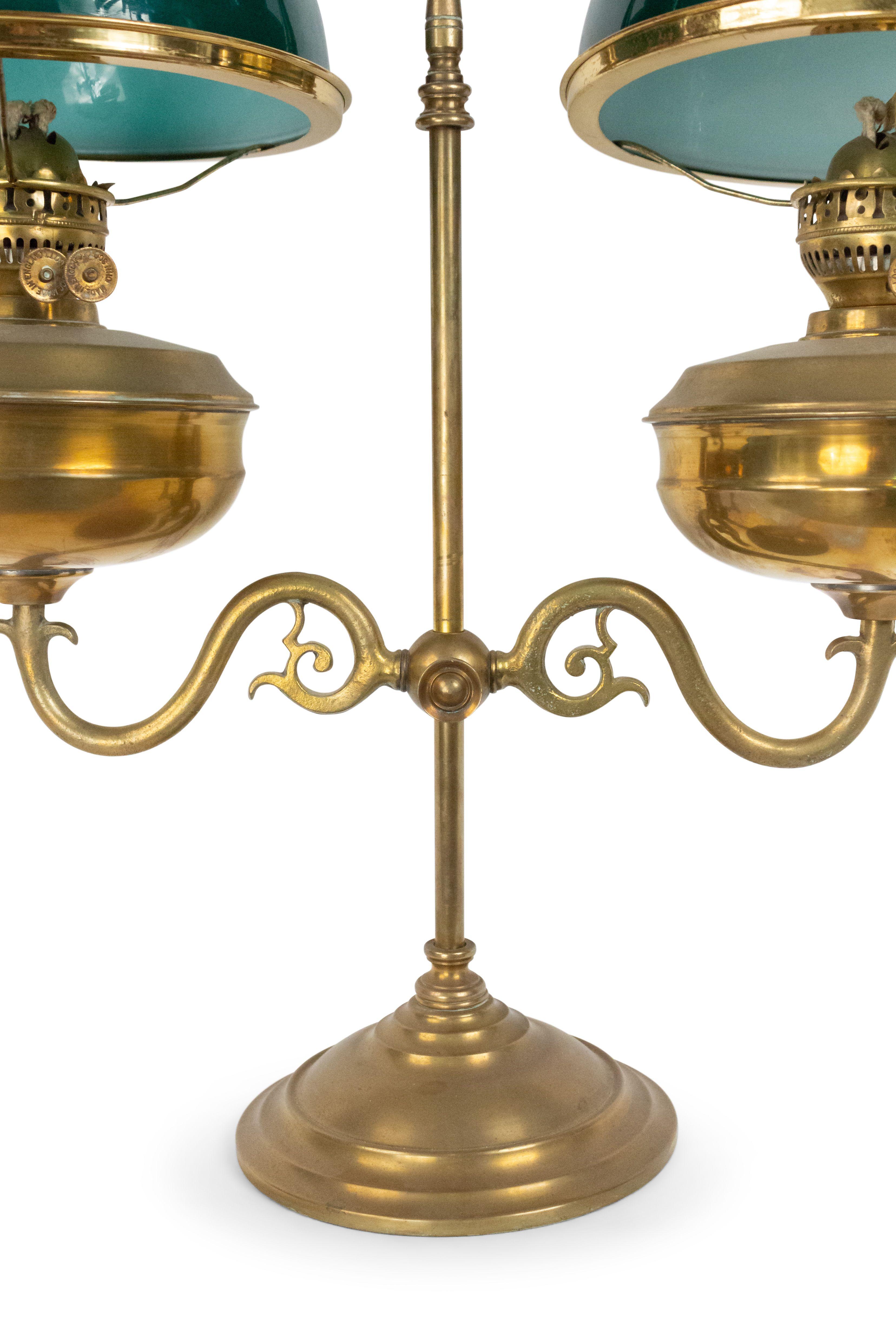 19th Century English Victorian Style Bronze Student Lamp For Sale