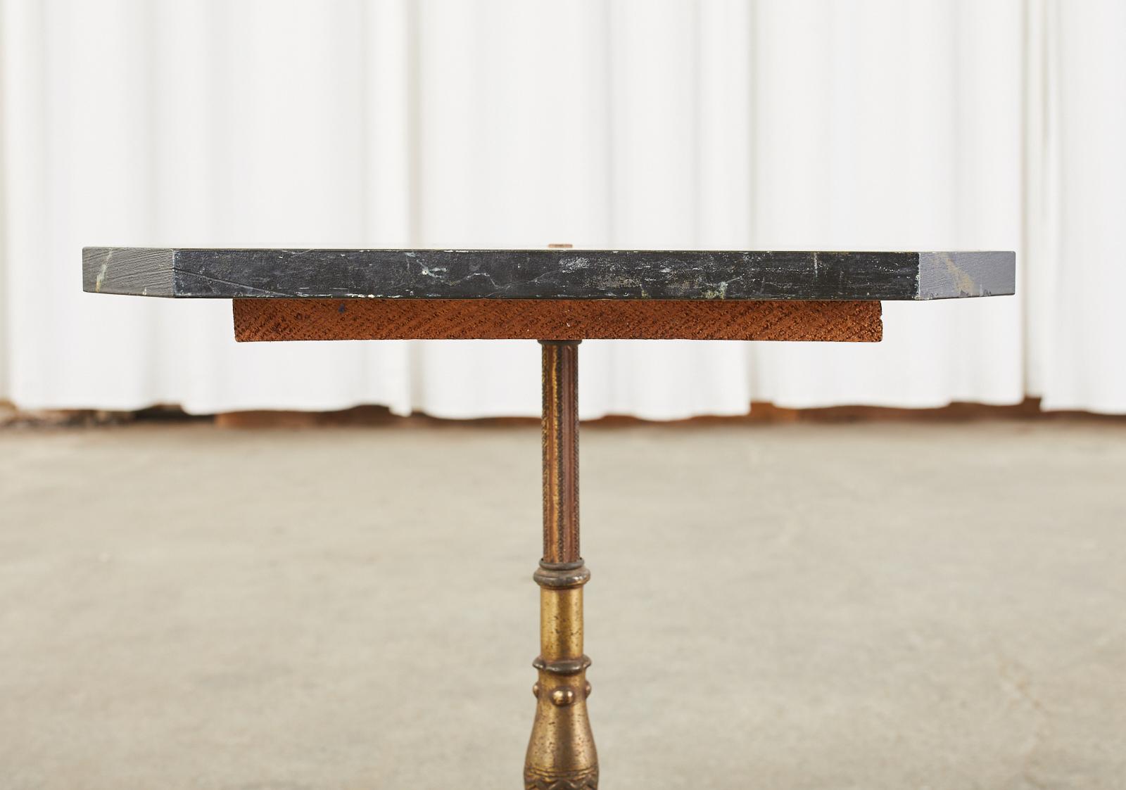 English Victorian Bronzed Marble Top Drinks Table 9
