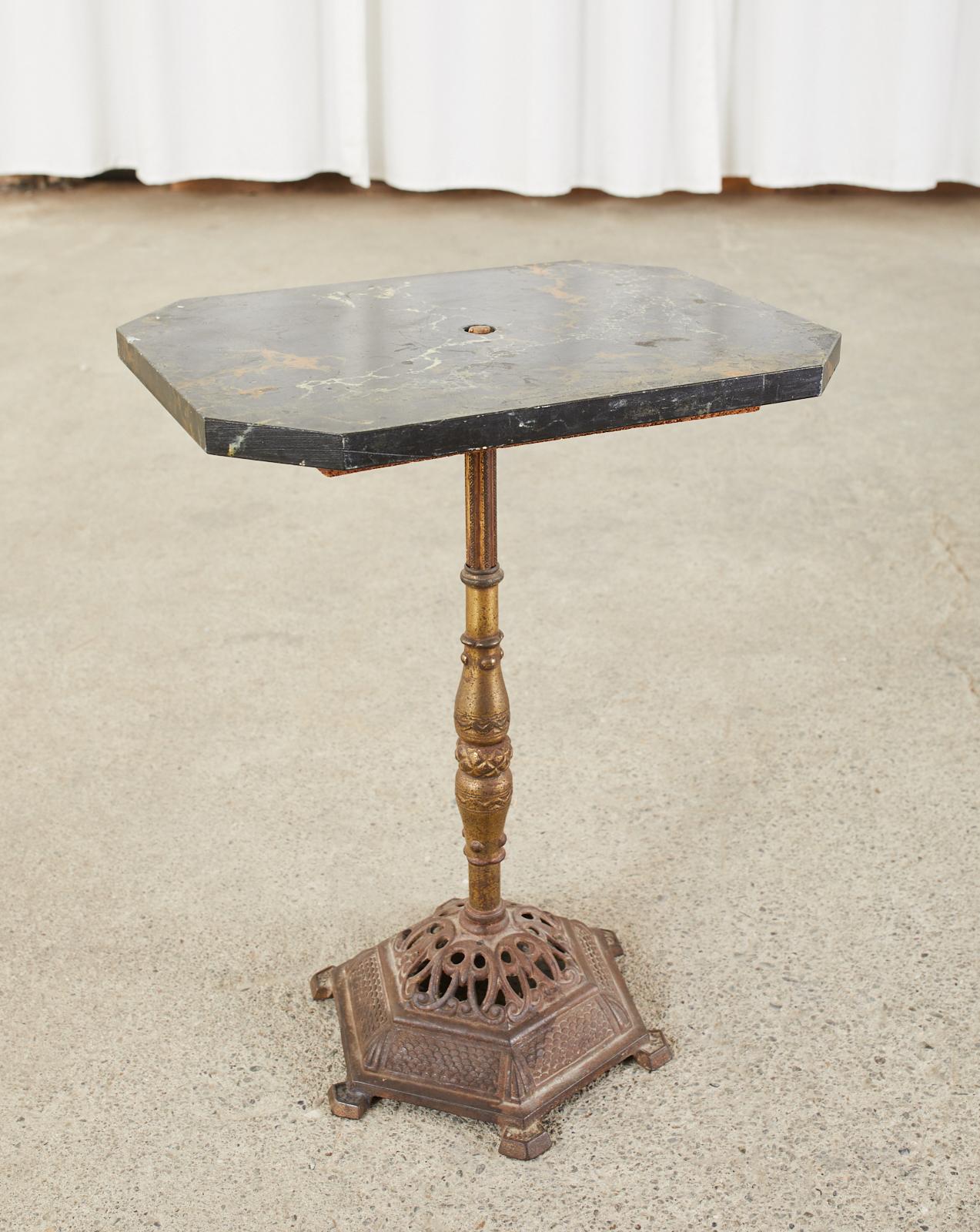 English Victorian Bronzed Marble Top Drinks Table 4