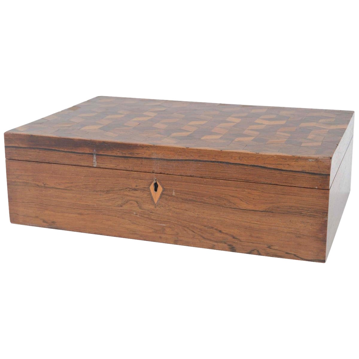 English Victorian Burl Wood Box For Sale