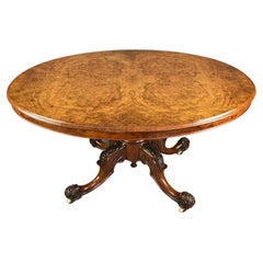 English Victorian Burr Walnut Centre Table