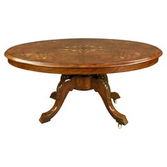 English Victorian Burr Walnut Coffee Table