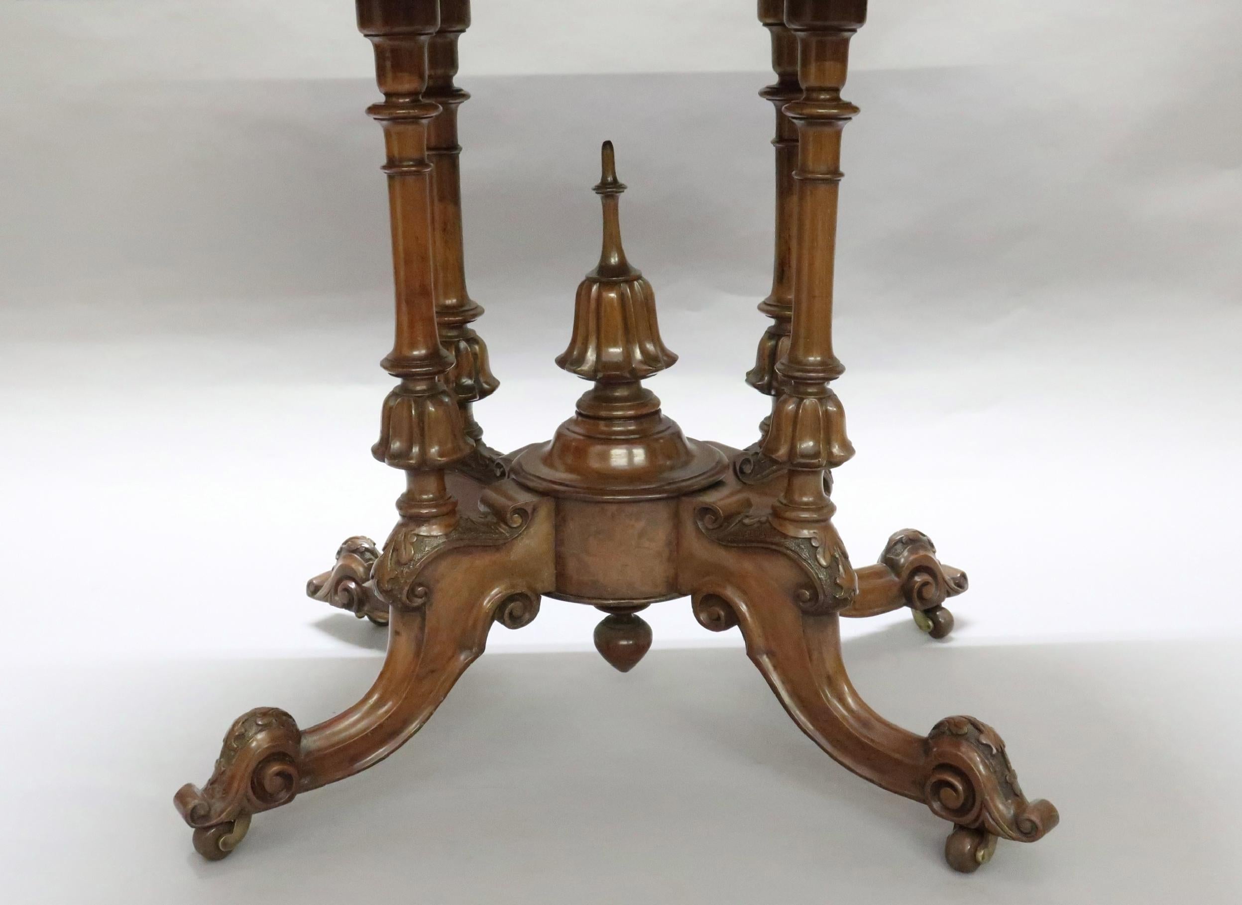 English Victorian Burr Walnut Occasional Side Table 2