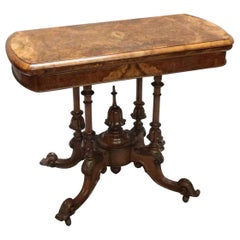 English Victorian Burr Walnut Occasional Side Table