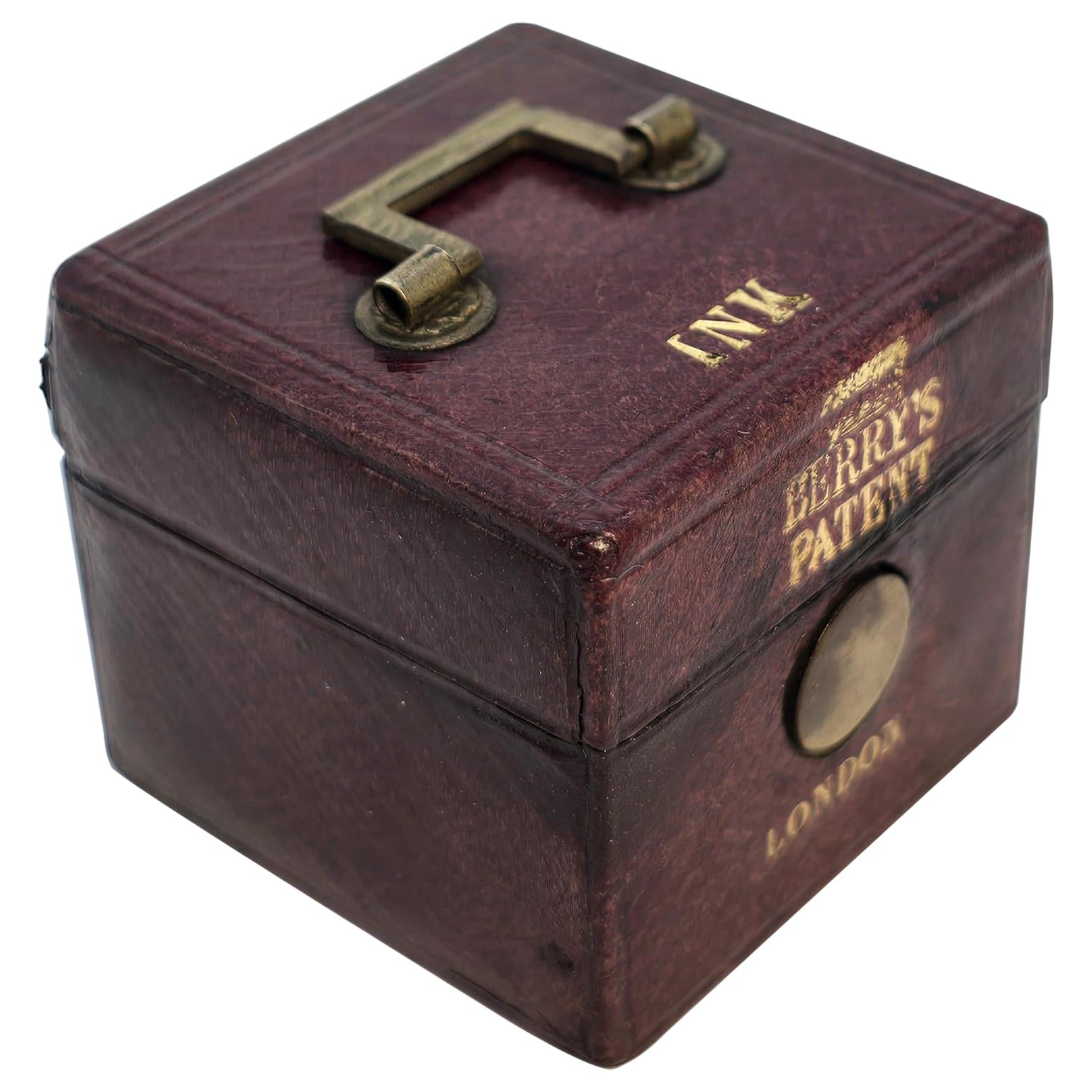 English Victorian campaign travellers inkwell made by Berry
s Patent circa 1860 in vendita