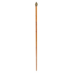 English Victorian Cane with Brass Flame