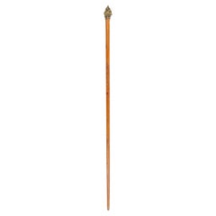 Antique English Victorian Cane with Brass Flame
