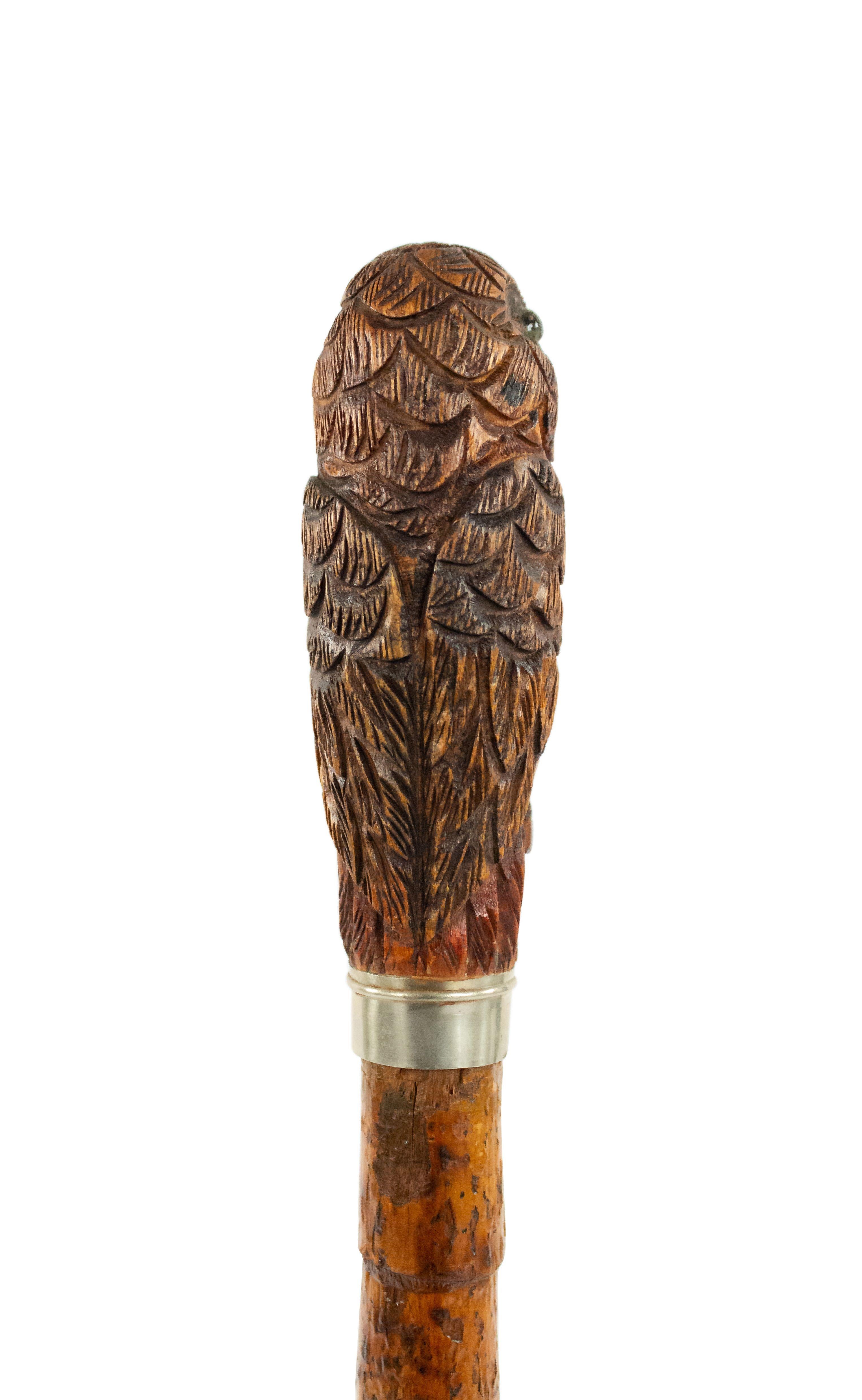 British English Victorian Carved Bamboo Pelican Cane For Sale
