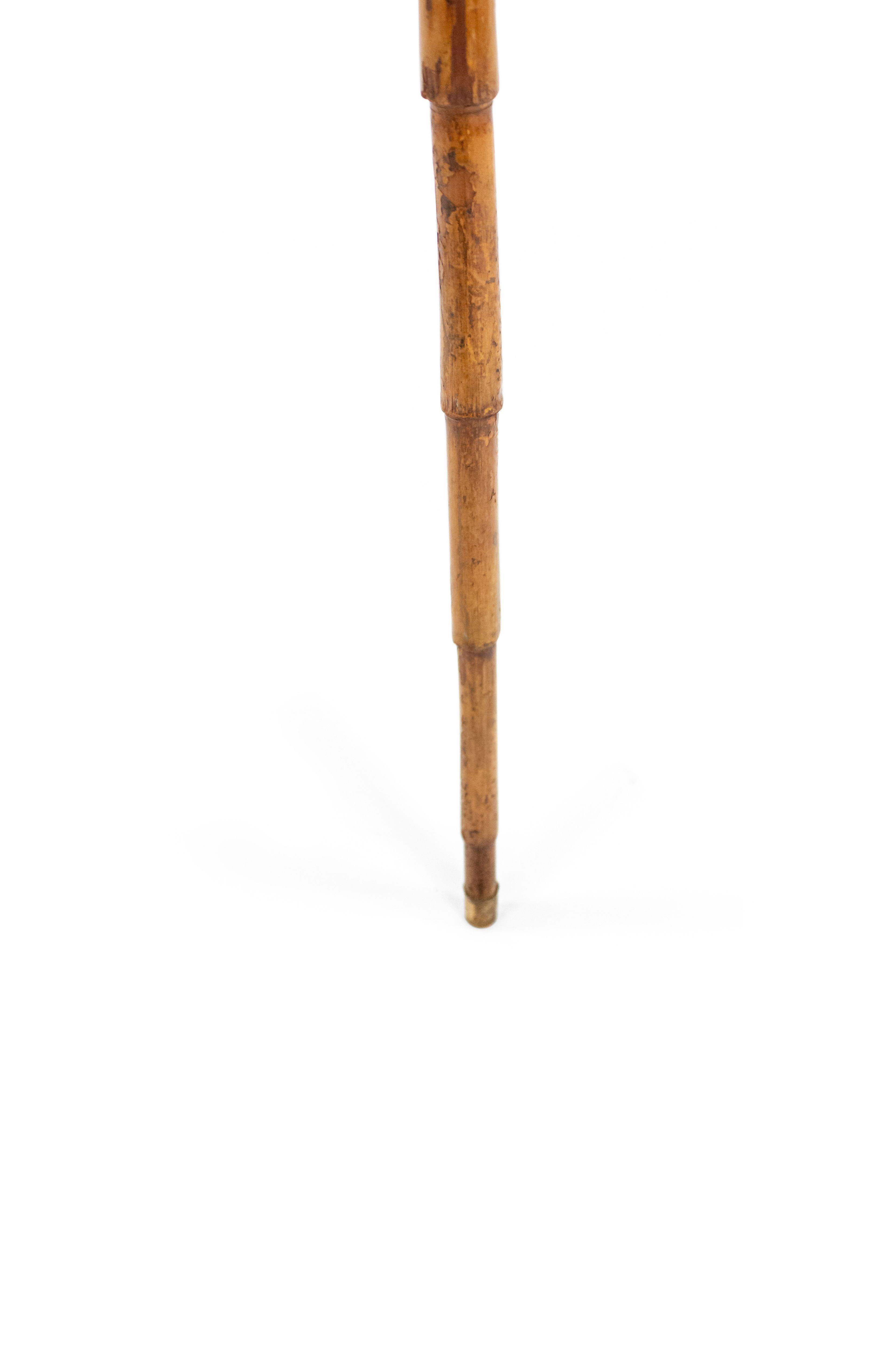 19th Century English Victorian Carved Bamboo Pelican Cane For Sale