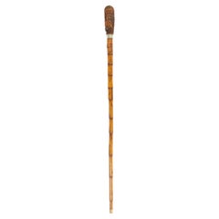 Englischer viktorianischer geschnitzter Pelikanschilfrohr aus Bambus