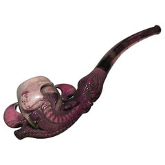 English Victorian Carved Dragon Pipe