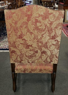 English Victorian Carved Walnut Armchair