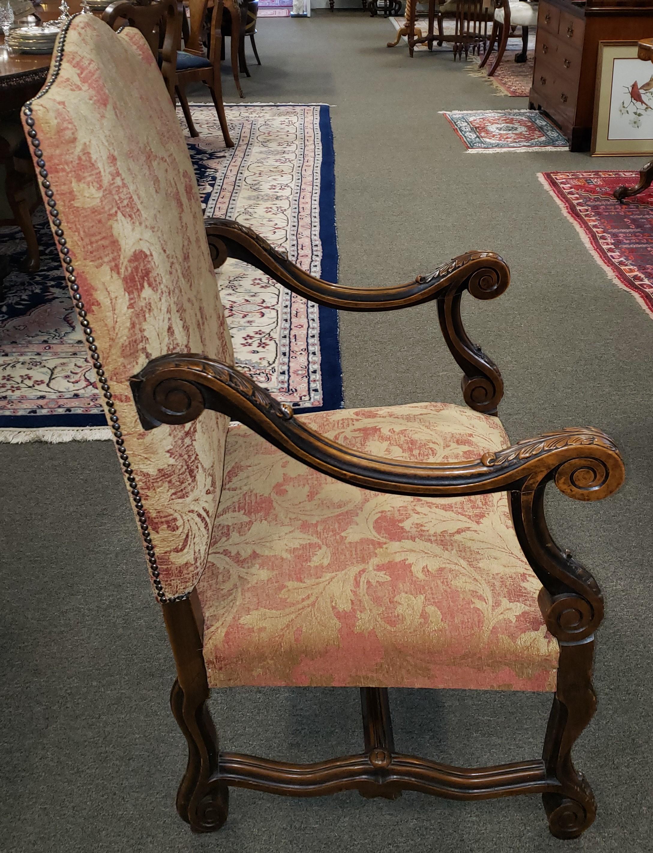 English Victorian Carved Walnut Armchair For Sale 2