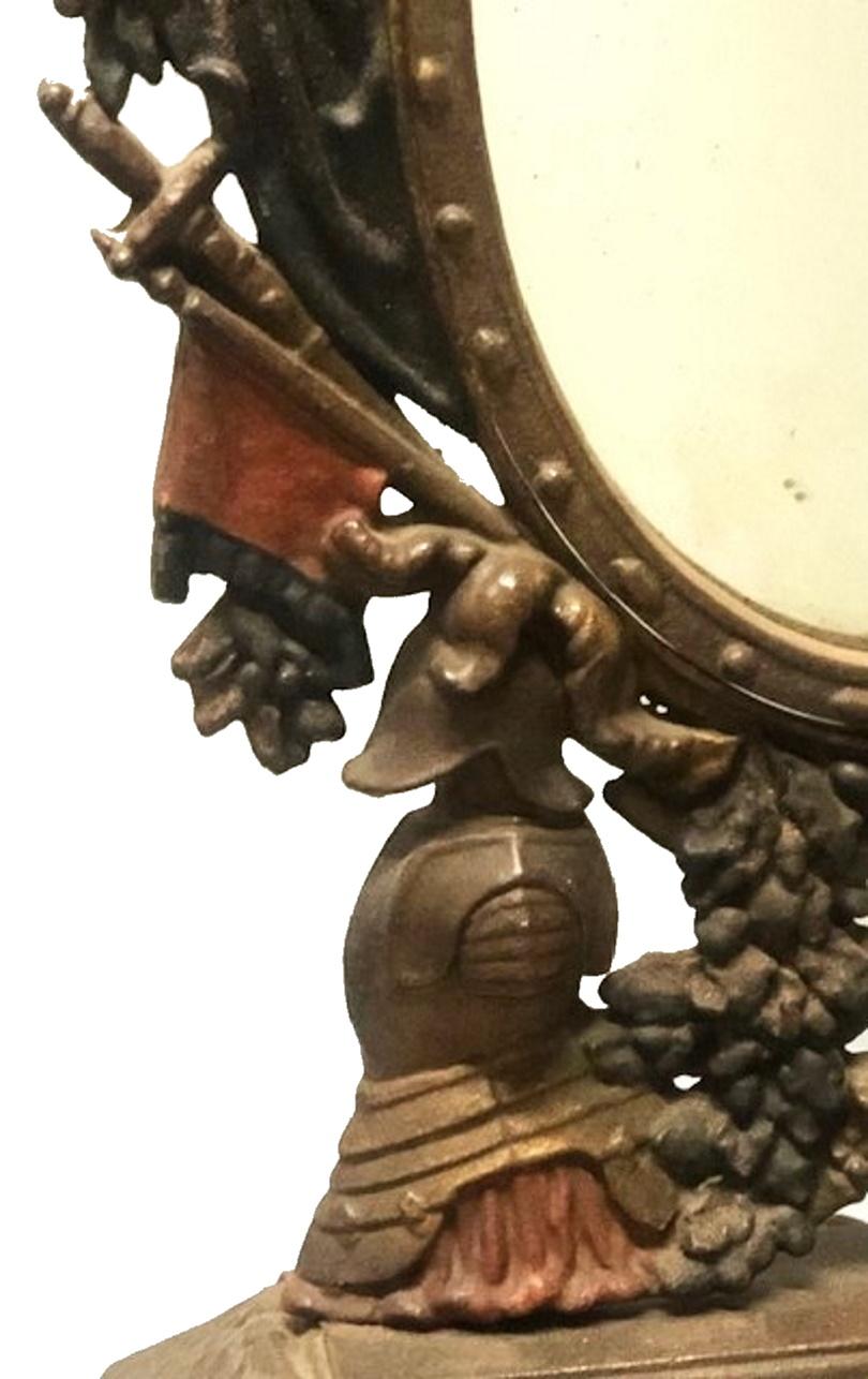 Miroir de table pour homme en fonte et en fer peint à froid, vers 1840 en vente 3