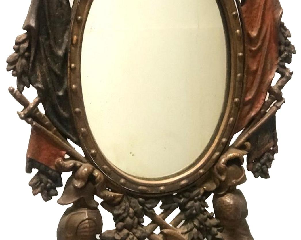 Anglais Miroir de table pour homme en fonte et en fer peint à froid, vers 1840 en vente
