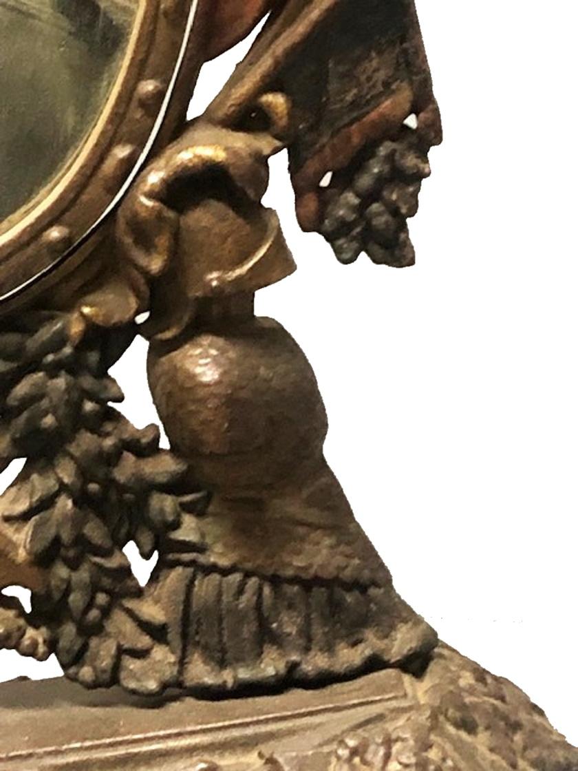Milieu du XIXe siècle Miroir de table pour homme en fonte et en fer peint à froid, vers 1840 en vente