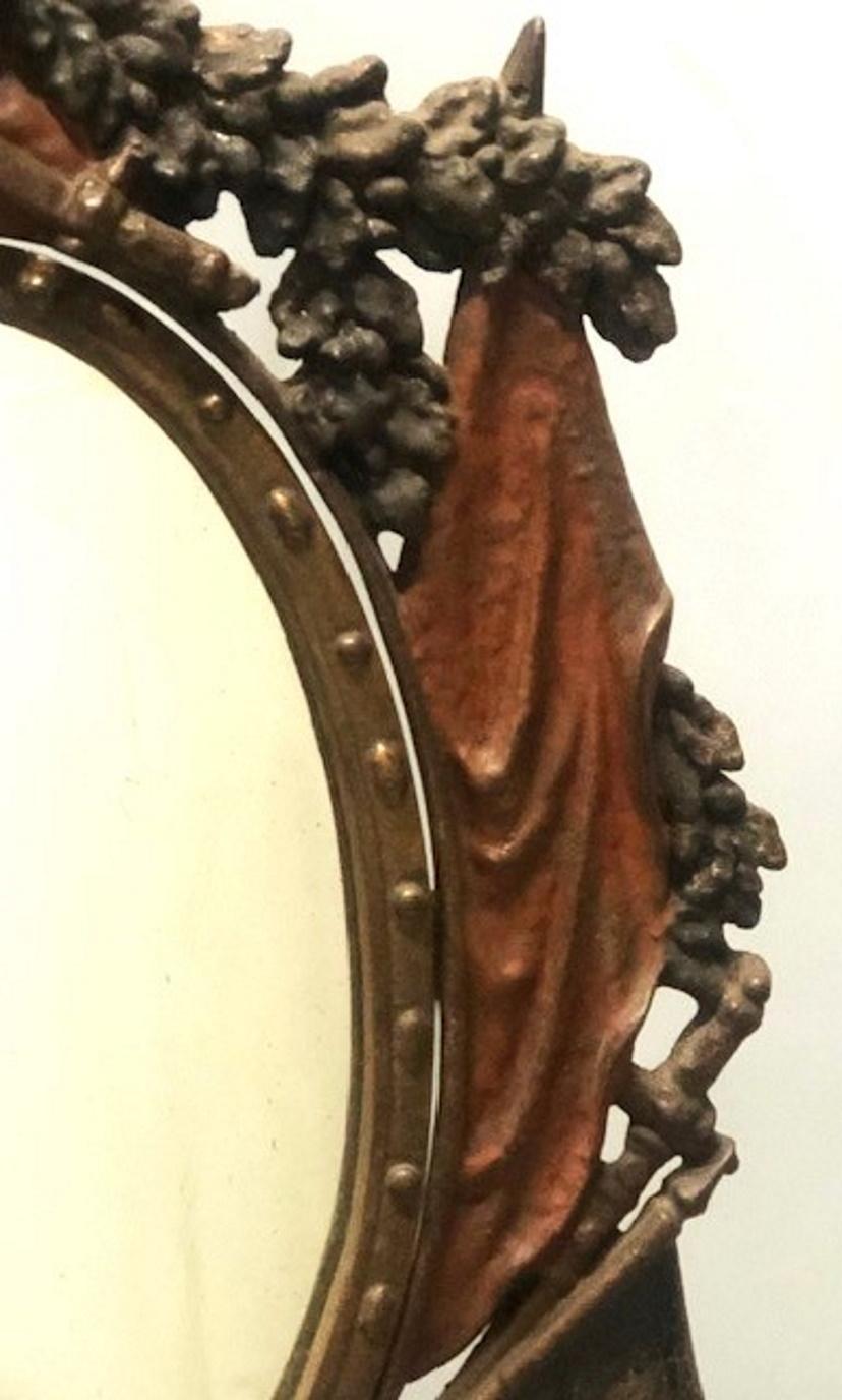 Fer Miroir de table pour homme en fonte et en fer peint à froid, vers 1840 en vente