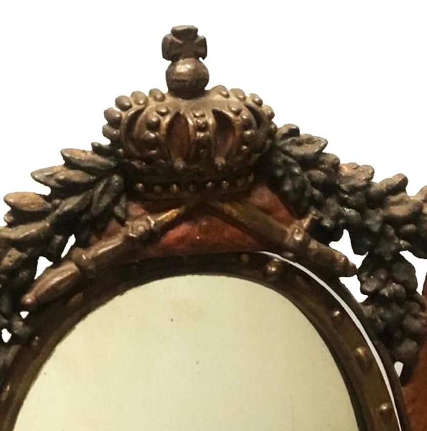Miroir de table pour homme en fonte et en fer peint à froid, vers 1840 en vente 1