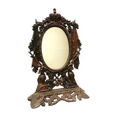 Miroir de table pour homme en fonte et en fer peint à froid, vers 1840