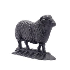 English Victorian cast iron ram doorstop, c. 1880