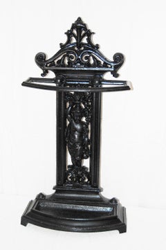 English Victorian Cast Iron Umbrella or Stick Stand Registry Dated 1862