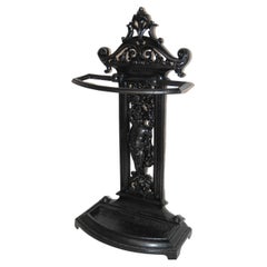 Antique English Victorian Cast Iron Umbrella or Stick Stand Registry Dated 1862