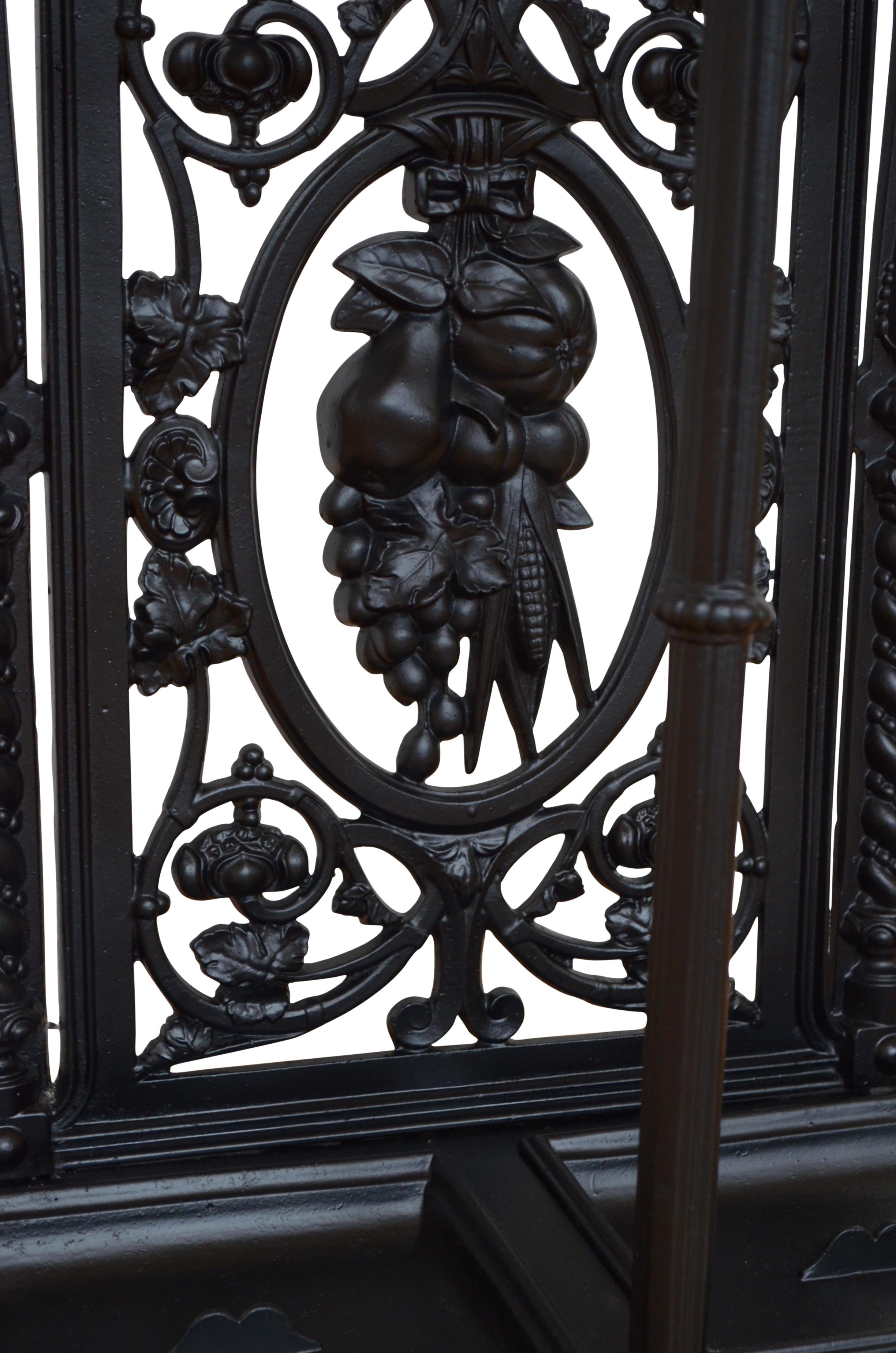 Brass English Victorian Cast Iron Umbrella Stand For Sale