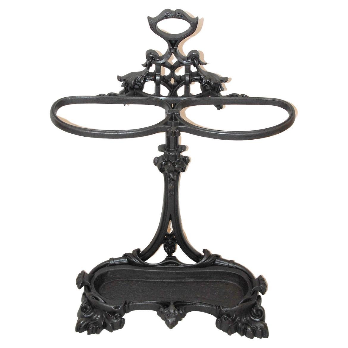 English Victorian Cast Iron Umbrella Stand, Walking Stick or Cane Stand For Sale